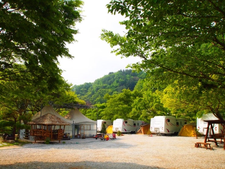 지리산 벚꽃 카라반 캠핑장 이미지
