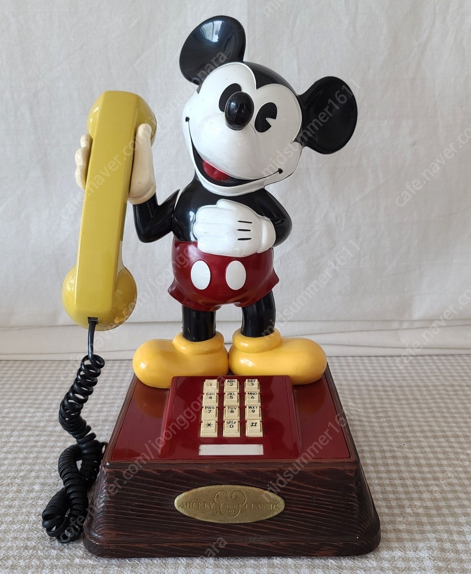디즈니 미키 빈티지 전화기 피규어 형식 전화기 인테리어용 소품 사용가능