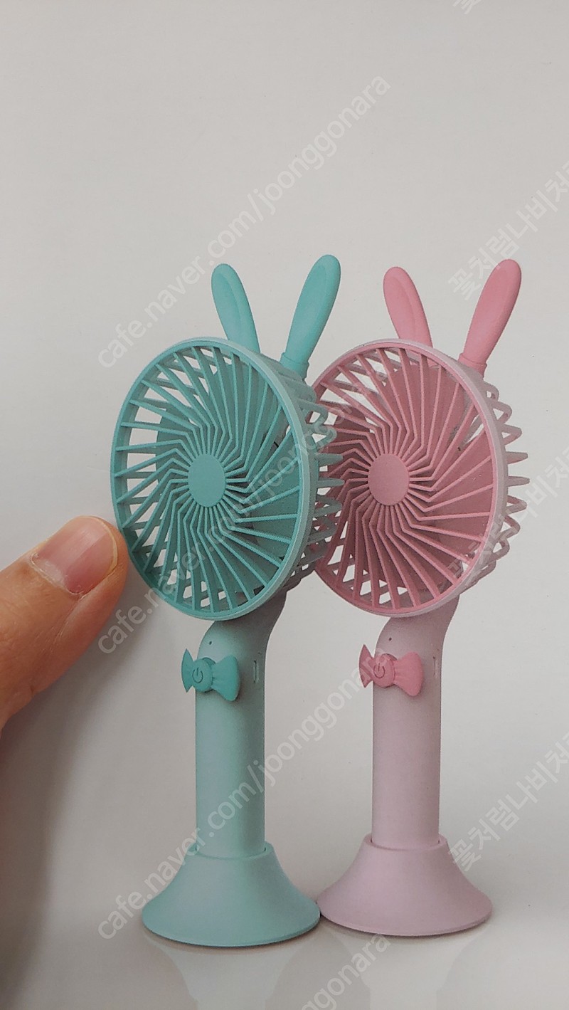 토끼모양 충전식 무선 휴대용 핸디 선풍기 핑크 새제품