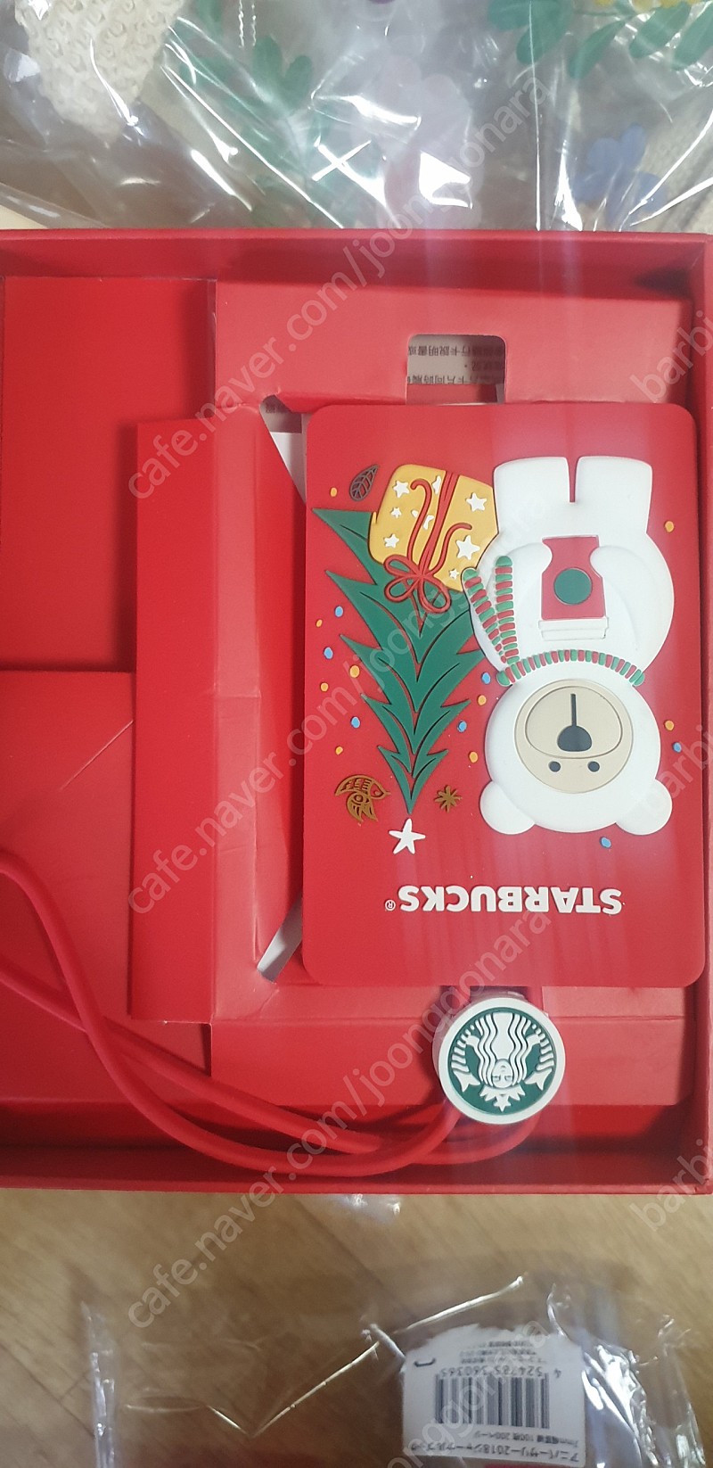 스타벅스 일본 크리스마스 베어리 베어리스타 카드 케이스 홀더 목걸이 급처분 정가이하