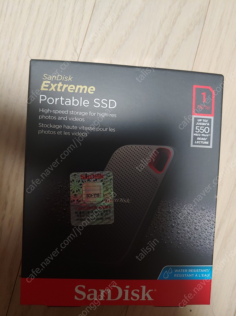 [새제품] sandisk extreme portable ssd 1tb 국내정품 휴대용 외장ssd 1tb 팔아요 [마산/창원]