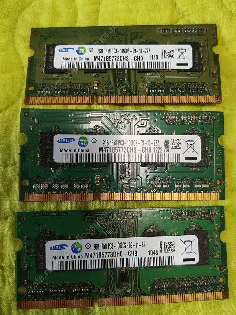 삼성 노트북 램 2기가 DDR3 PC3 10600s 메모리 판매