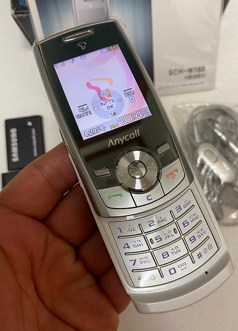 올드폰 구형폰 피쳐폰 sk3g 삼성 sch-w580 컴팩트슬라이드 새제품