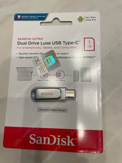 샌디스크 울트라 듀얼 드라이브 럭스 USB Type C 1TB 팝니다.