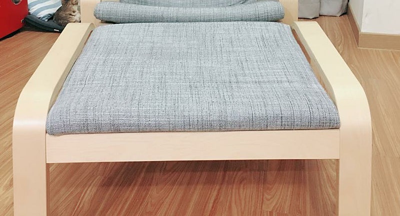 IKEA POANG 이케아 포엥 / 포엥 풋스툴 자작나무무늬목크니사 라이트베이지 그레이 <*암체어 의자제외*> 발받침대만 (신림역)