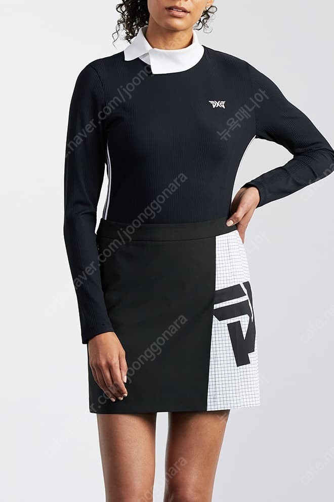 PXG 피엑스지 골프웨어 여성 BIG LOGO COLOR BLOCK PLEATED SKIRT​