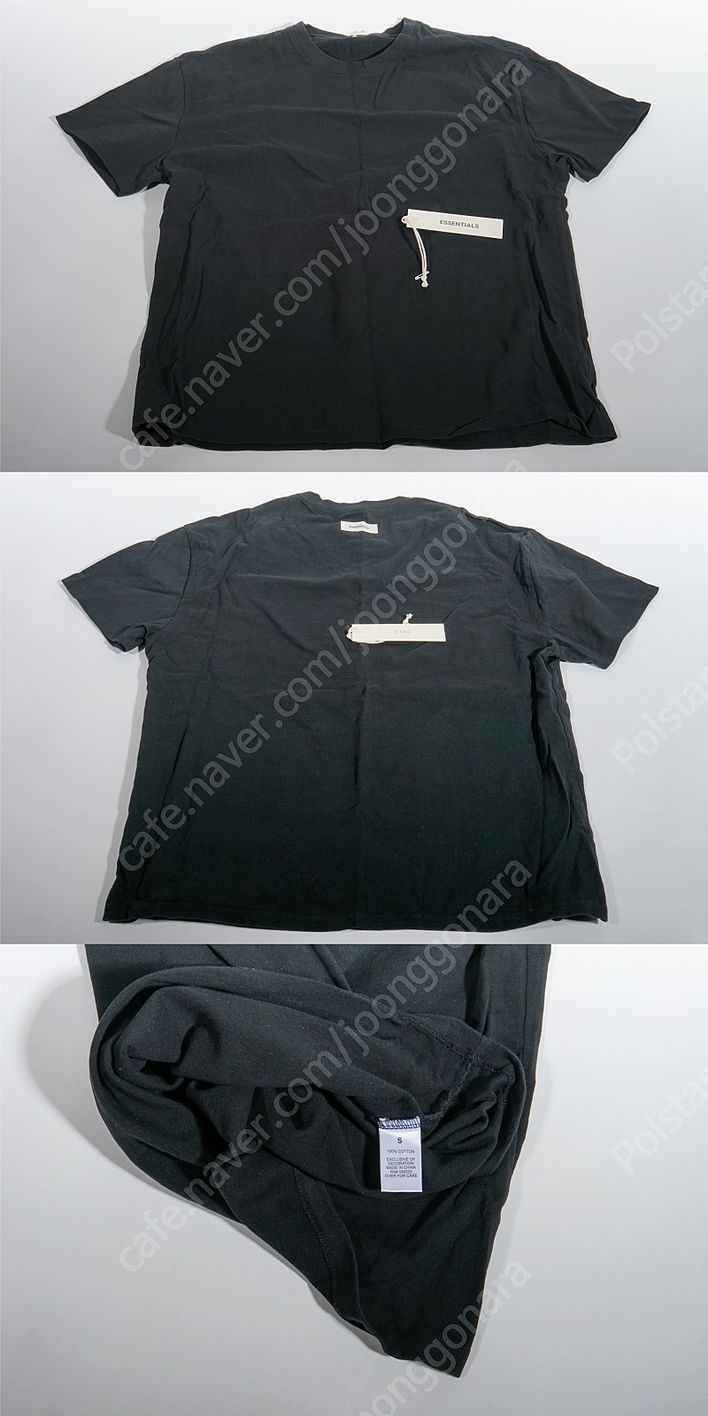 피어오브갓 fog 에센셜 반팔 티셔츠 블랙