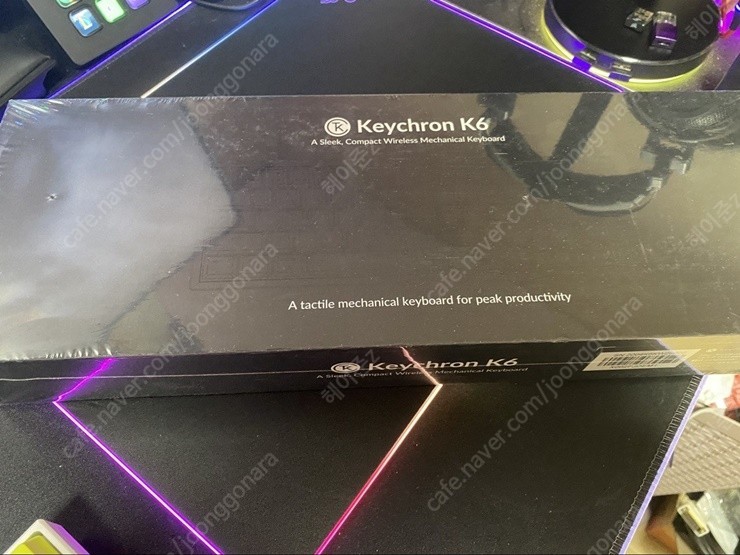 키크론 k6 풀알루미늄 RGB 핫스왑 블루투스 미니배열 게이트론 청축 국내 정발 새제품 판매합니다.