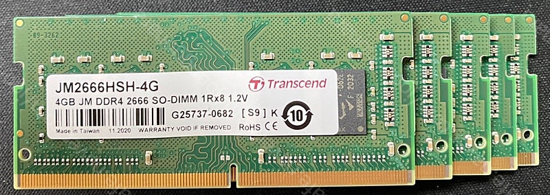 노트북 메모리 팝니다.( ﻿DDR4 2666 4GB x 5개 (Transcend) )