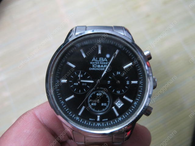세이코 알바시계/SEIKO ALBA wristwatch ...Japan made...10기압방수....크로노그래프...대형화면44mm...