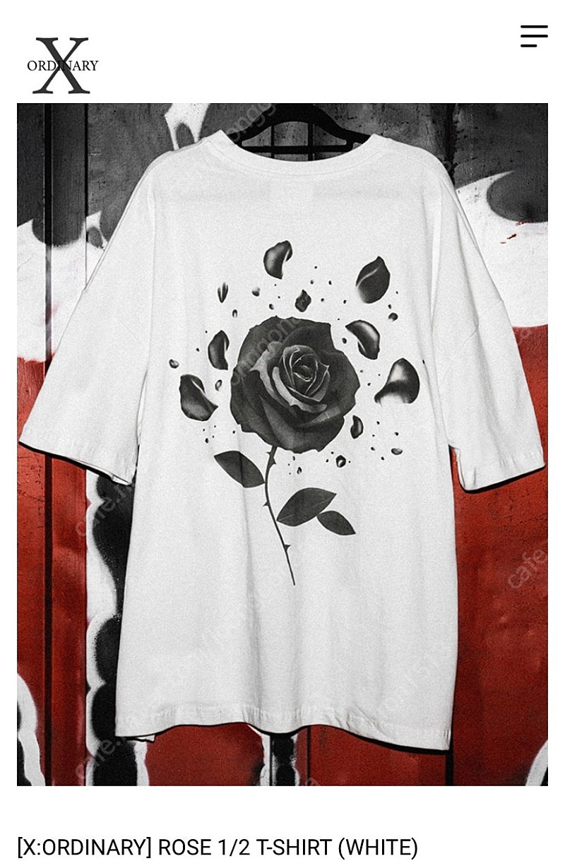 [X:ORDINARY] ROSE 1/2 T-SHIRT (WHITE)