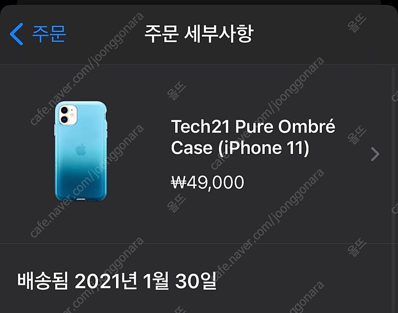 아이폰 11 케이스 / Tech21 Pure Ombre case / 애플스토어에서 구매 상품