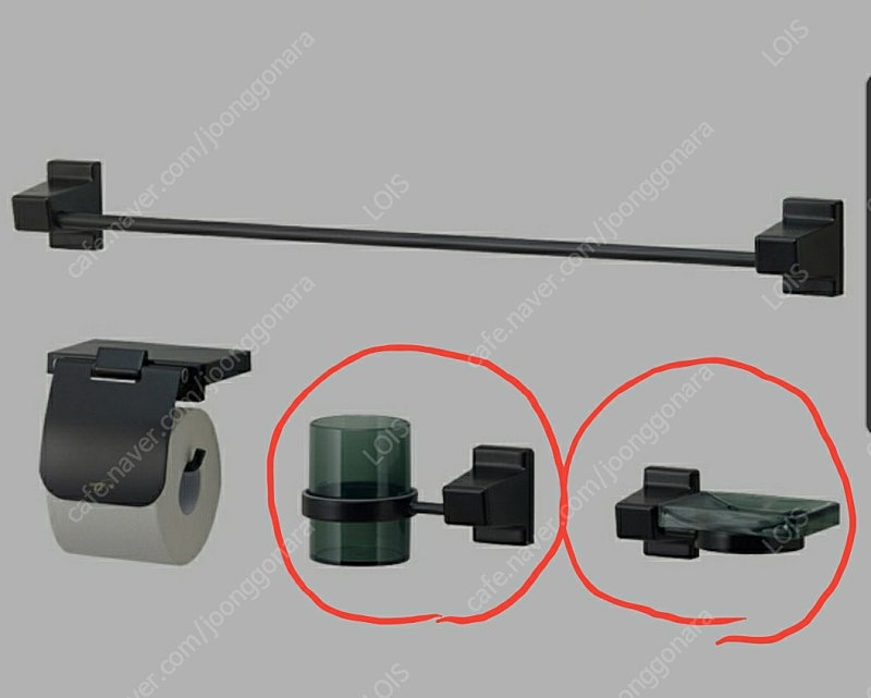 대림바스 욕실 블랙 비누대, 블랙 컵대