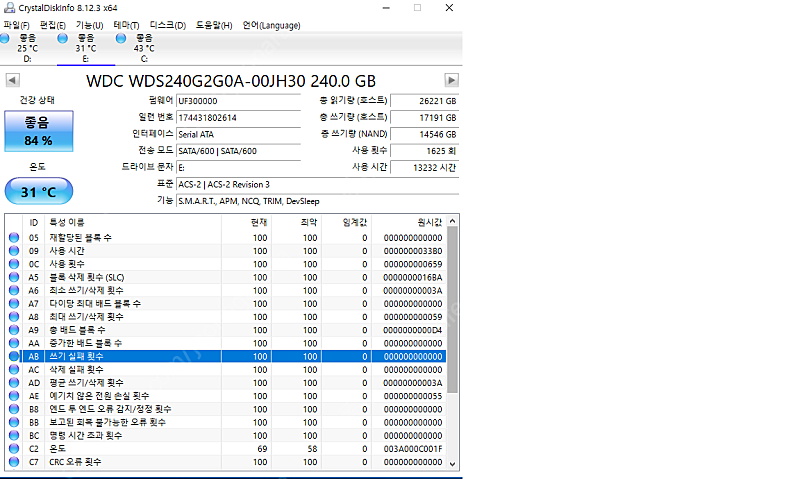 Ssd 240g wd green sata