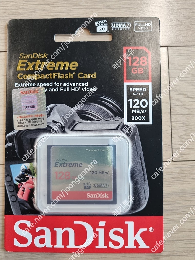 디스크 CF Extreme UDMA7 800X 128GB CF 메모리카드 (SDCFXSB-128G-G46) 새상품​