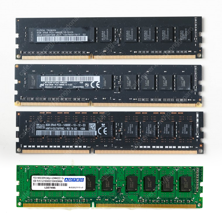 마이크론, 하이닉스, 엘피다, ADTEC 서버용 언버퍼드 ECC DDR3 PC3 14900E 8GB (1866MHz)