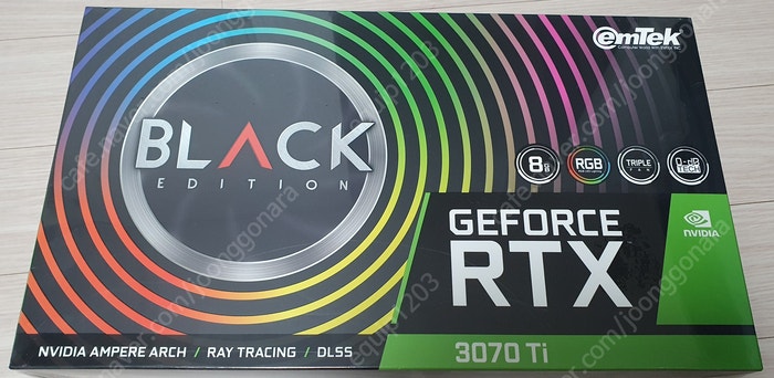 [미개봉] 이엠텍 지포스 RTX 3070Ti BLACK EDITION D6X 8GB 판매