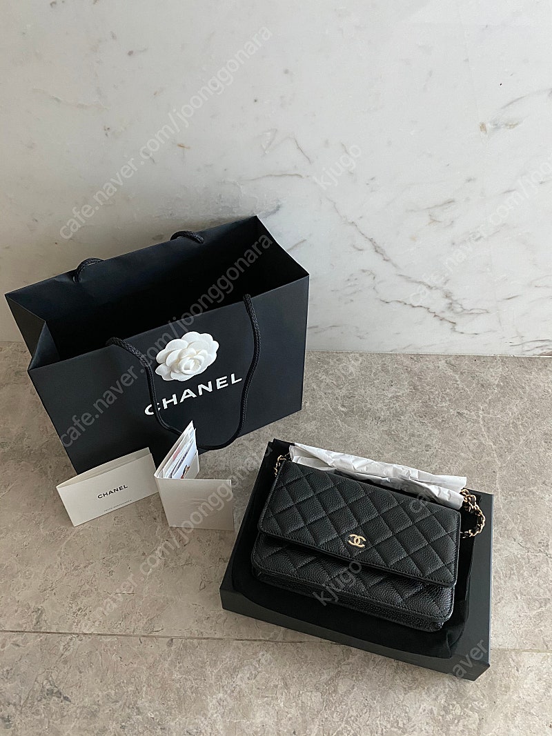 (새상품)샤넬 클래식 woc 캐비어 블랙 금장--2