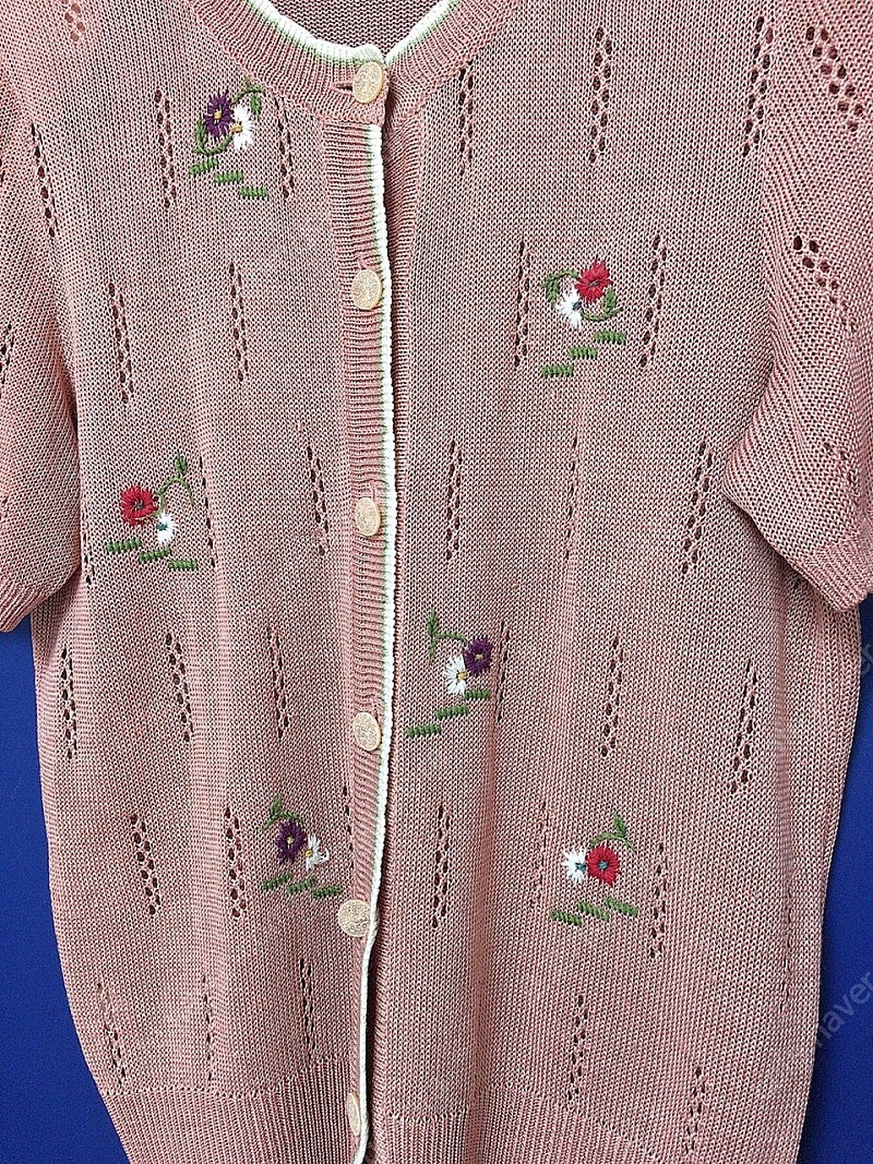 빈티지 자수 니트 가디건 김원희 컬렉션 디자이너 브랜드--3