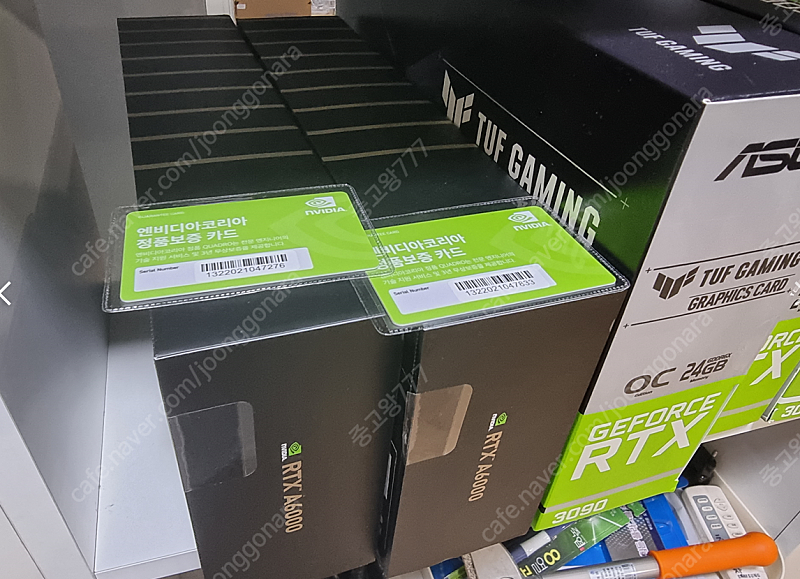 Nvidia RTX A6000 D6 48GB 두개 판매합니다 (10일사용 -> 설치후 별로 활용안함 그냥 새거에요)
