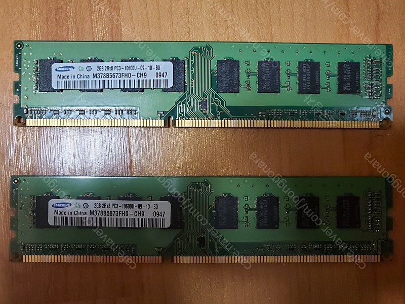 삼성 DDR3 10600U 2G RAM (양면 2개) 팝니다