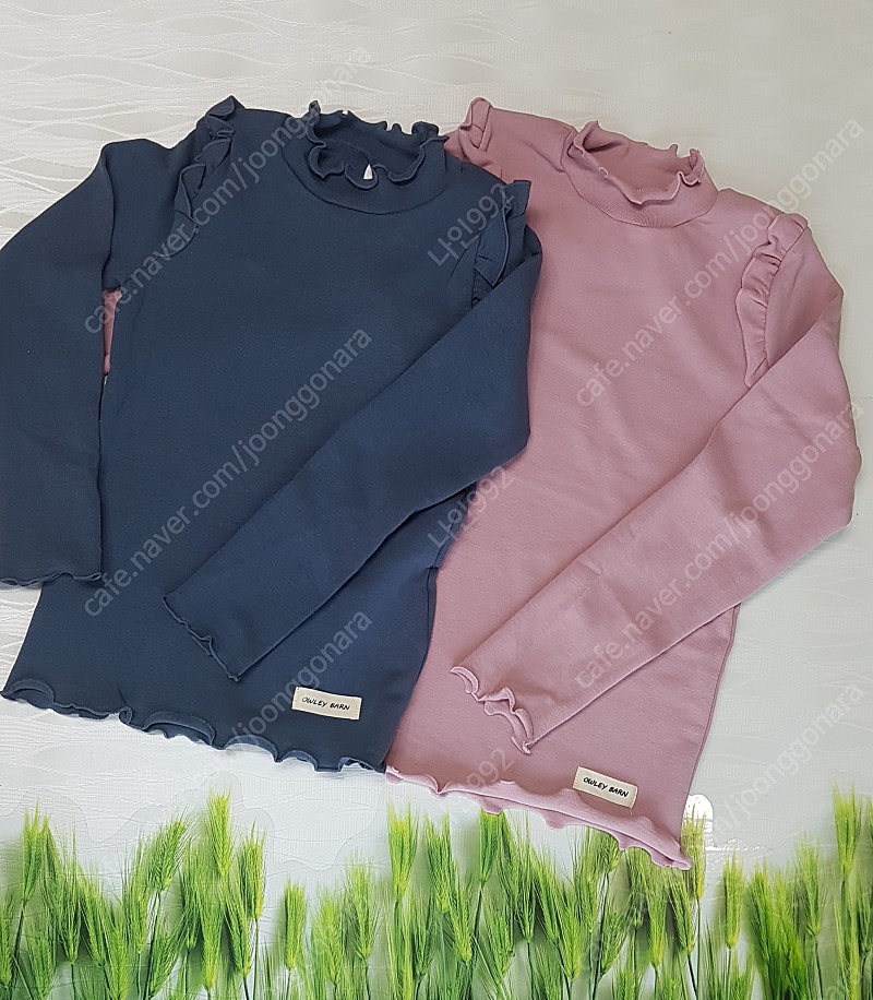 [새상품 가격내림] 올리반 여아 얇은기모 반폴라티셔츠 핑크 140, 진블루 105, 120