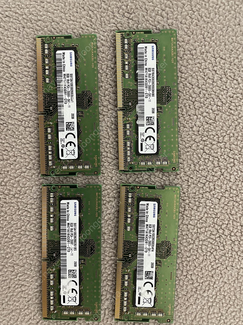 삼성 ddr4 8g 2666v 4개 일괄 32gb