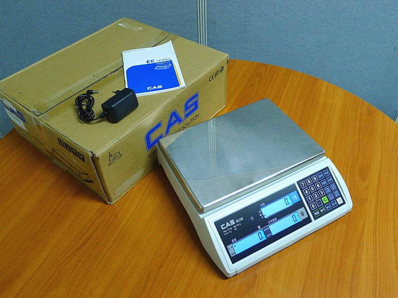 카스 CAS EC-15 중량계수저울 15Kg EC15 비교합산 전자저울 충전배터리내장 저울매입