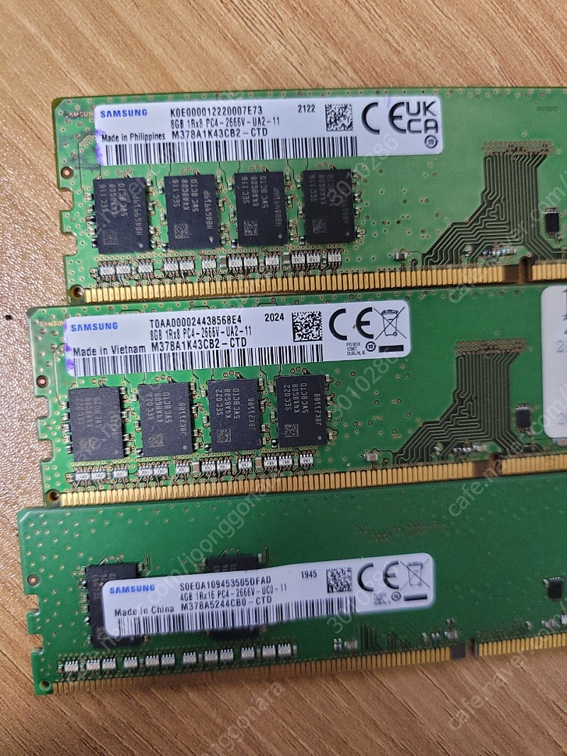 삼성 램 DDR4 2666 8g x 2 , 4g 판매합니다