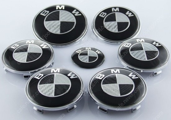 BMW 엠블럼 카본 블랙, 카본 블루 본넷 트렁크 휠캡 핸들 82mm,74mm 서울/전국택배