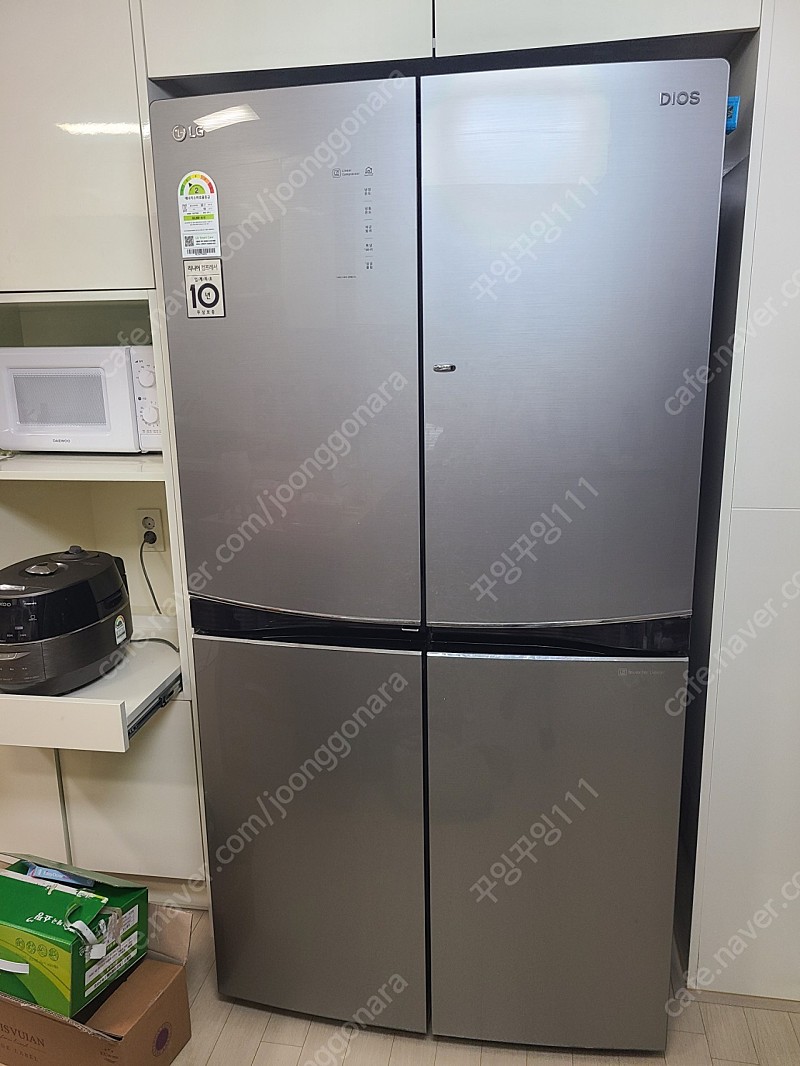 LG 디오스 강화유리 4도어 냉장고 (F872TS56) 판매합니다.