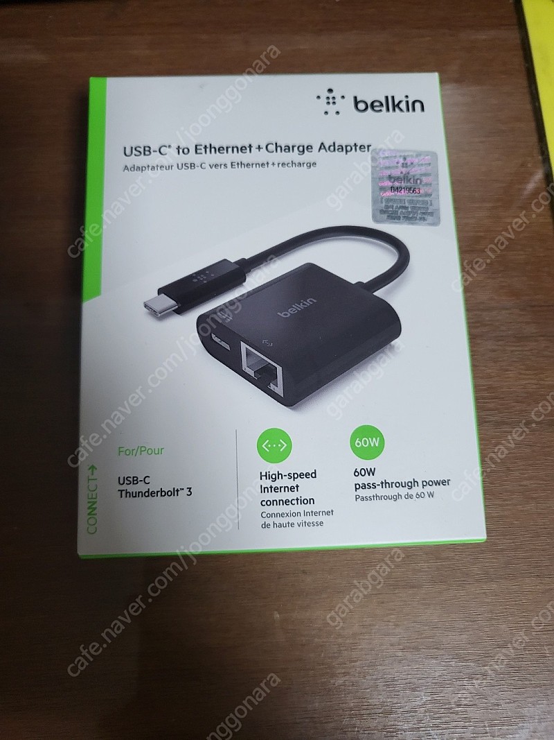 벨킨 USB-C to Ethernet+Charge Adapter 판매 합니다~