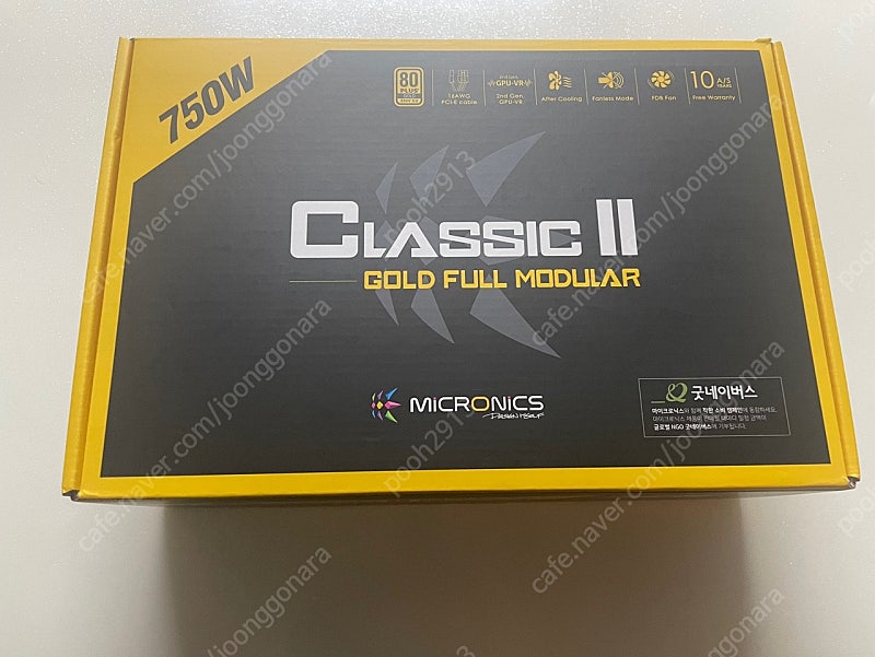 마이크로닉스 Classic II 750W 80PLUS GOLD 230V EU 풀모듈러 파워 판매합니다.