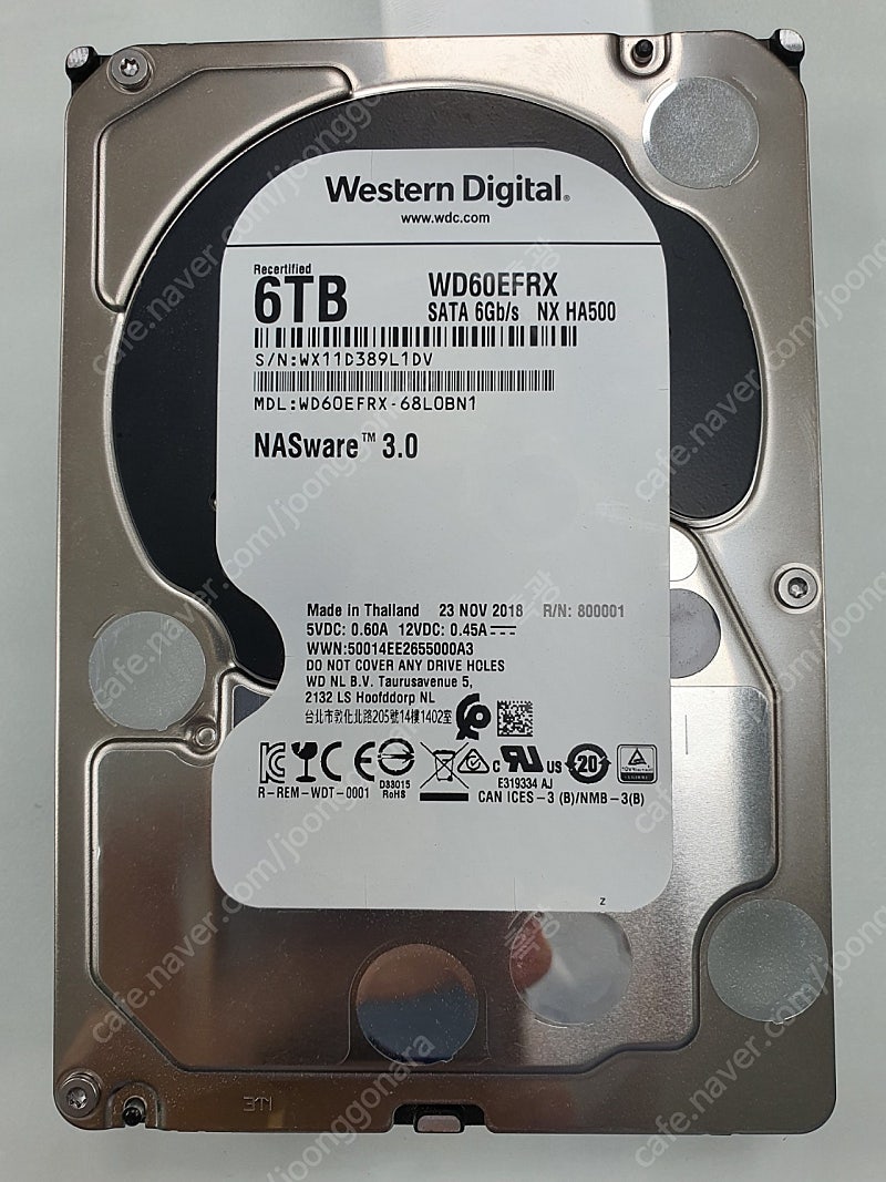 하드디스크(HDD) WD 6TB nasware3.0 & WD 3TB green