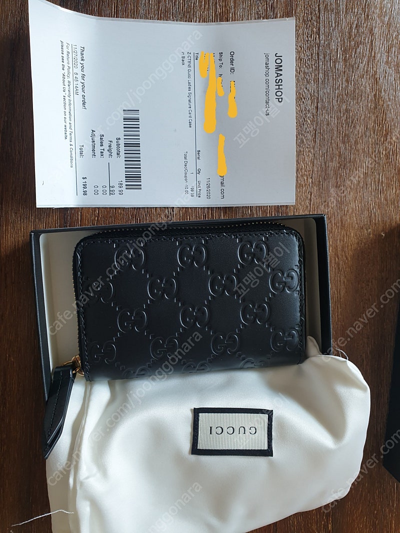 구찌 시그니처 카드지갑 Gucci Ladies Signature Card Case in Black