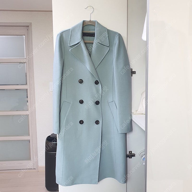 [자라 Zara] 간절기 더블 코트 비스코스 울 코트 ...--1