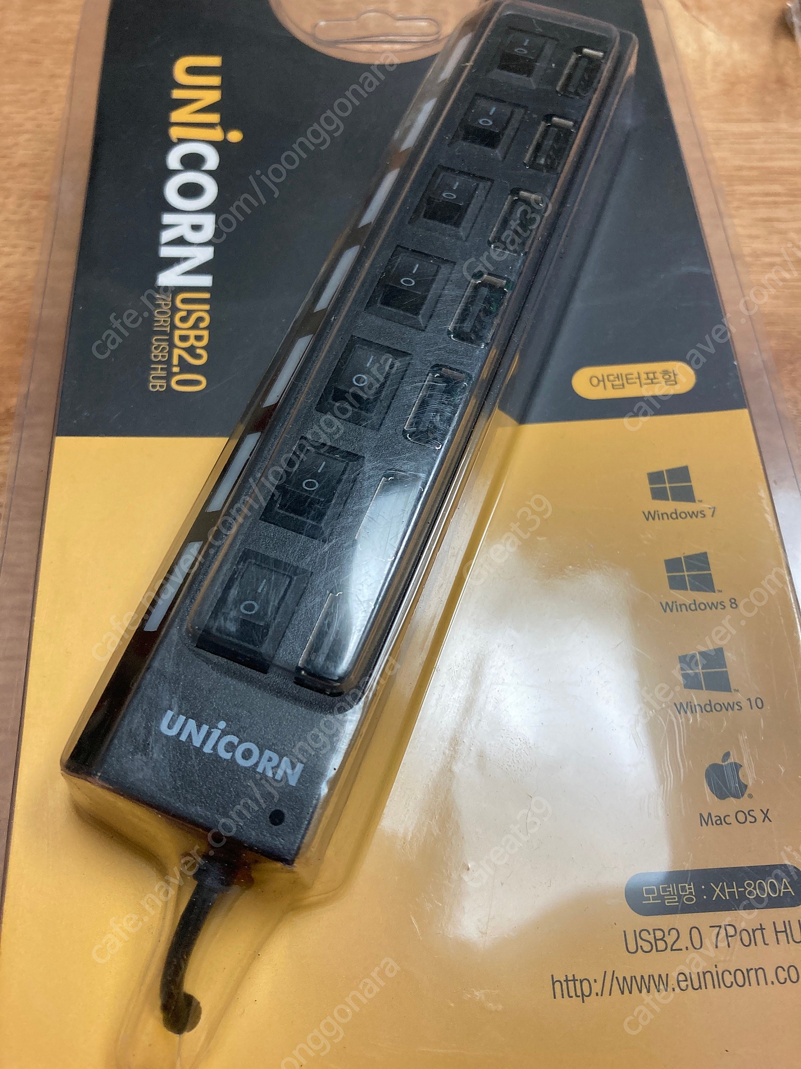 유니콘 USB 2.0 7포트 7구 허브 XA-800A