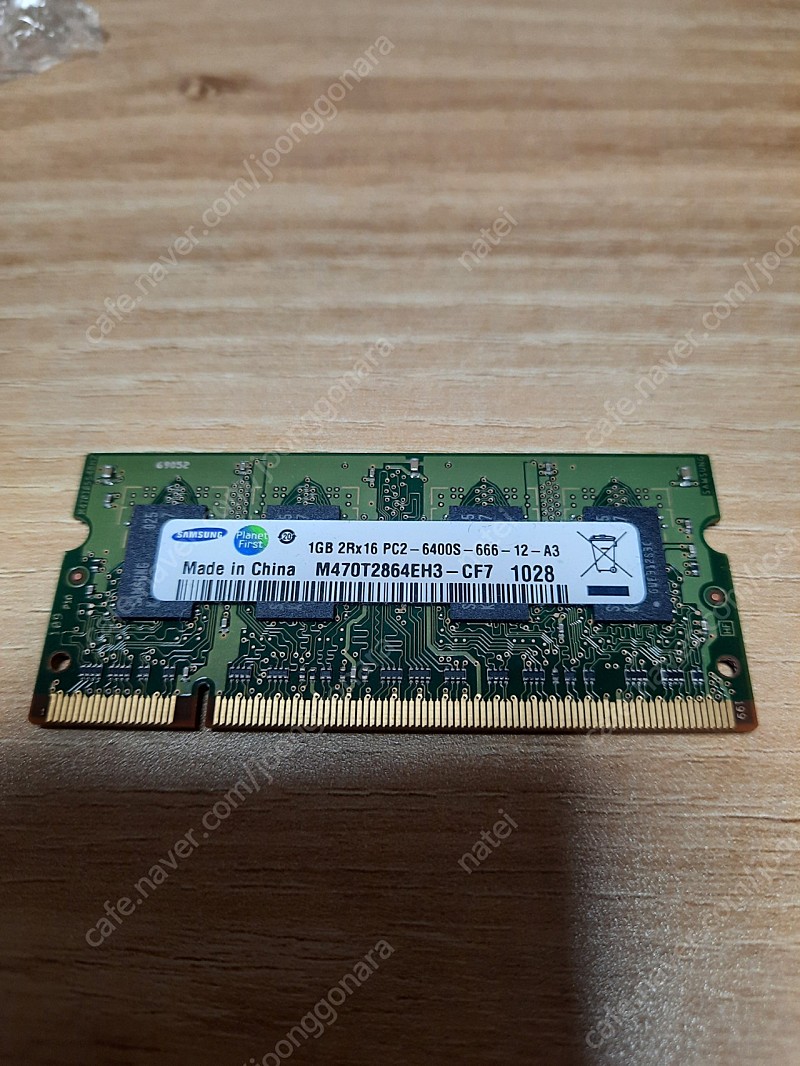 1GB 2Rx 16 PC2-6400S 노트북 메모리