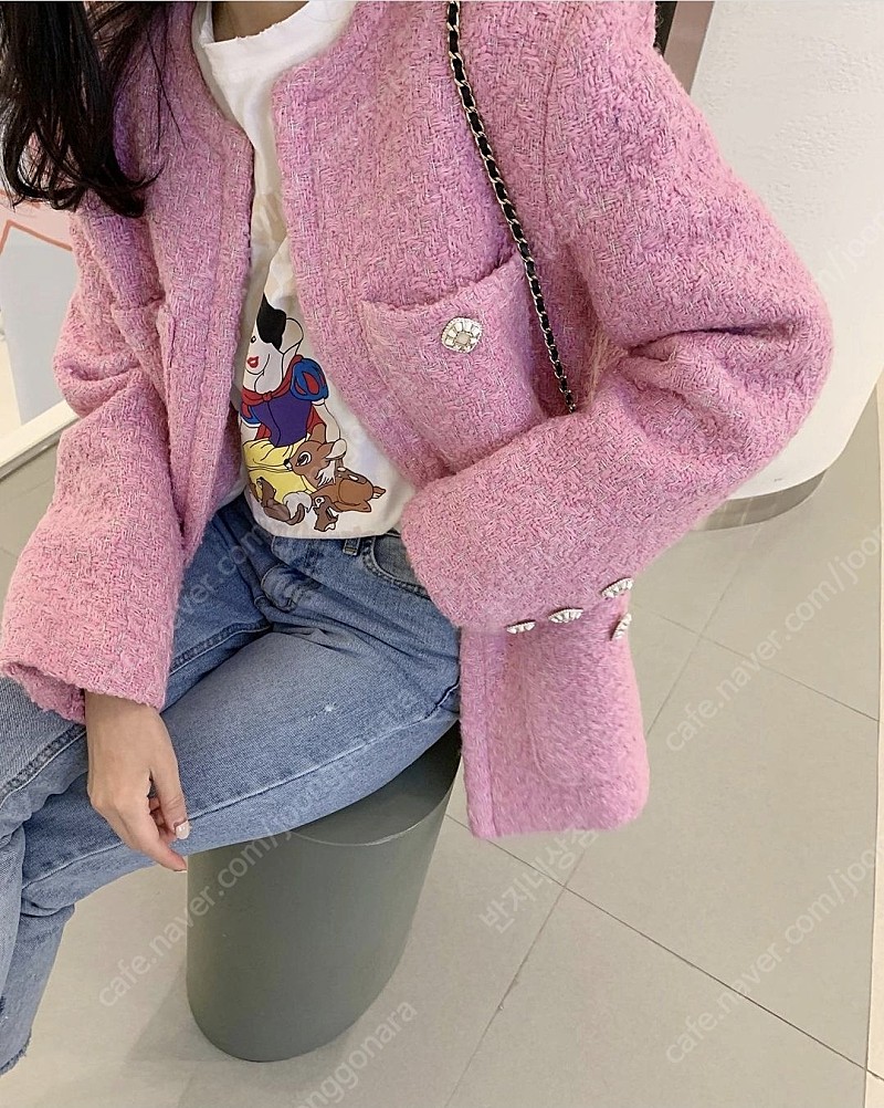 바이씨니 핑크 메로나 트위드 핑크 새상품