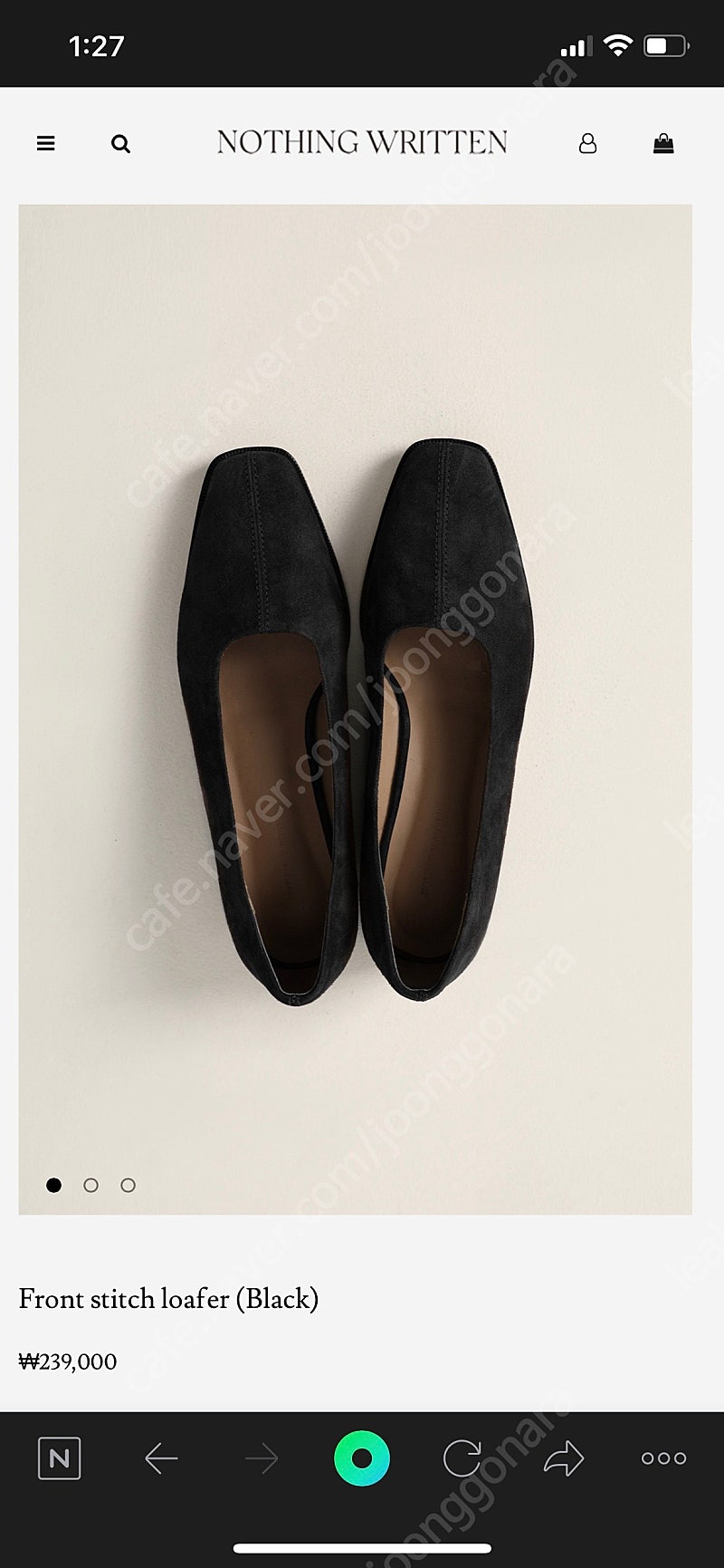 Nothing Written 낫띵리튼 Front stitch loafer (Black) 로퍼 245