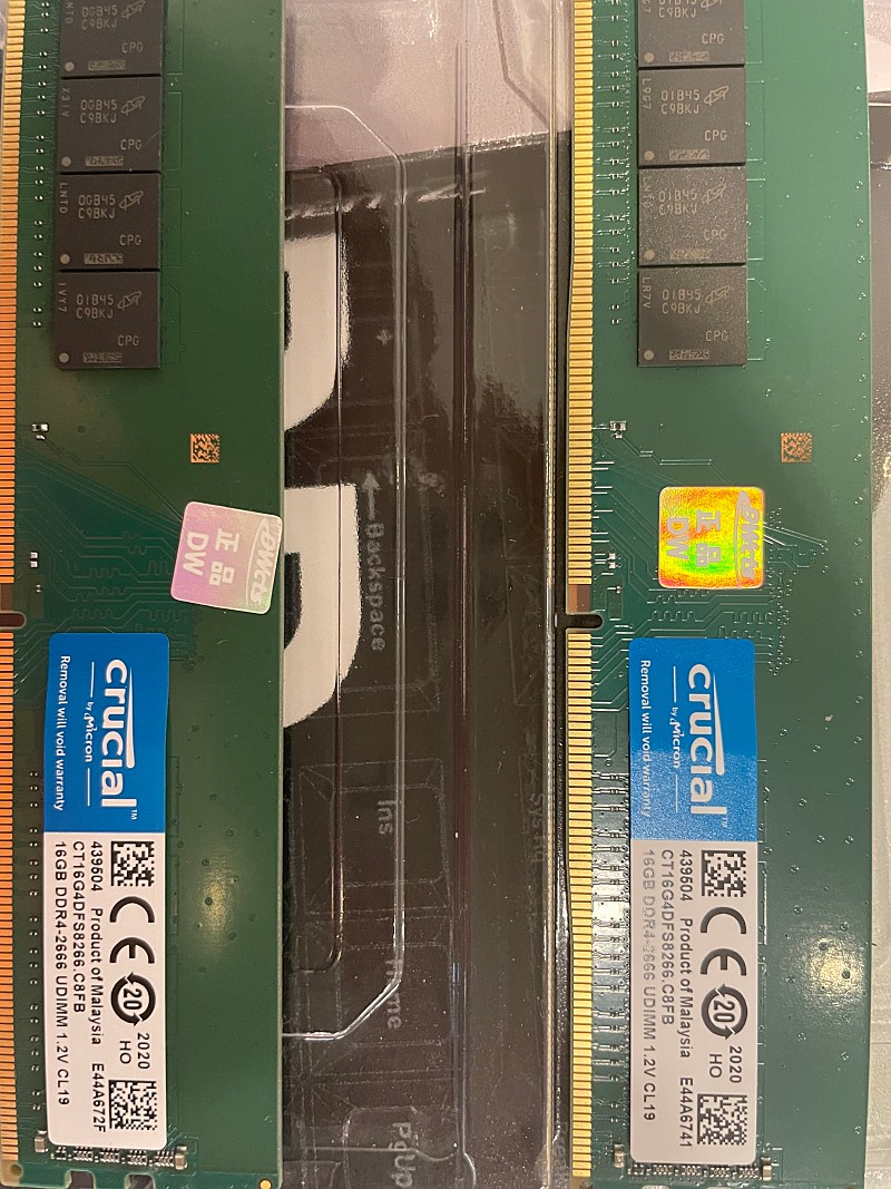 크루셜 16기가 램 DDR4 RAM 대원정품 1장 팜