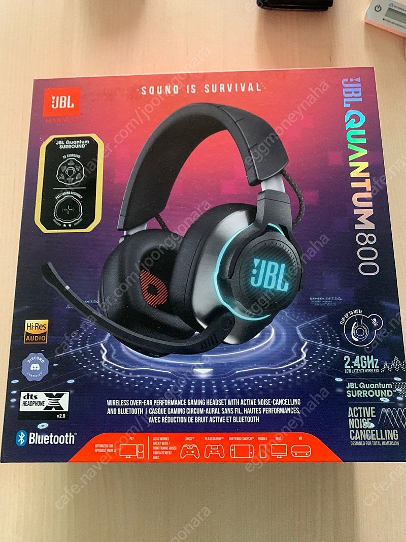 JBL 퀀텀(QUNTUM) 800 미사용 새제품 팝니다. ----> JBL 게이밍용 해드셋 끗판왕. 최저가 20만원 초반