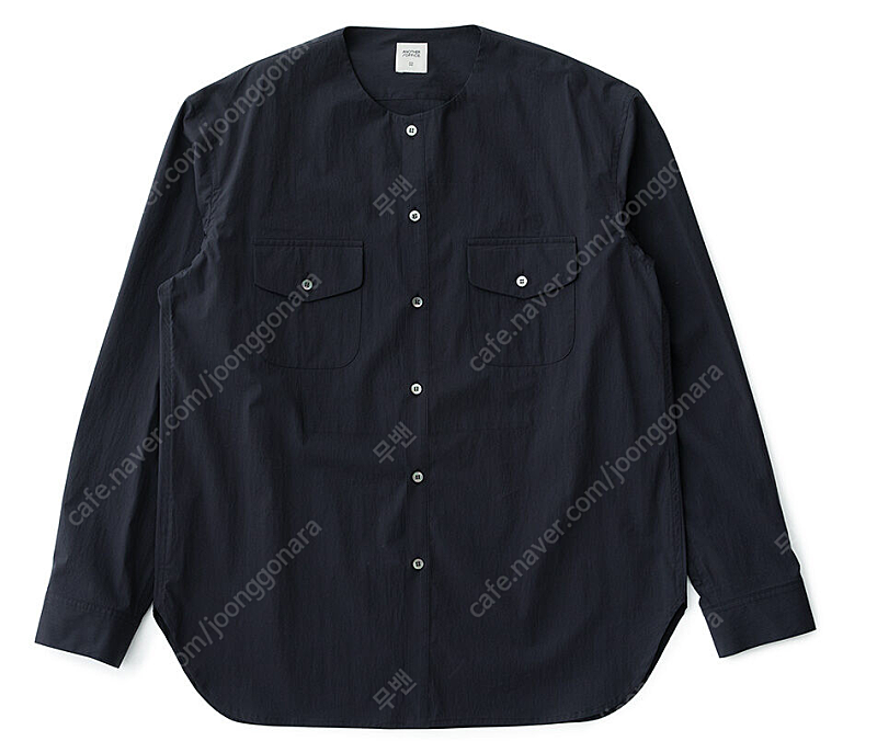 어나더오피스 셔츠 2사이즈 / 21SS Layer Round-neck Shirt (Dark Navy) 2size 싸게 판매
