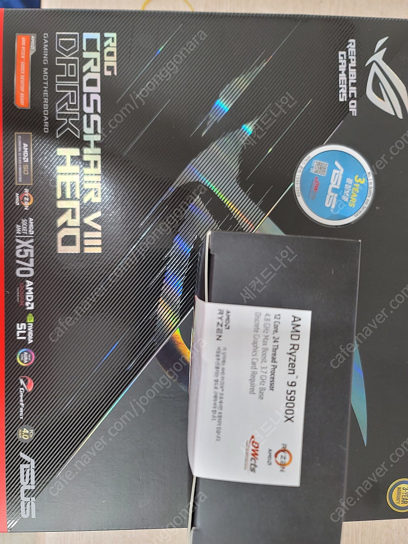 아수스 다크 히어로 + 5900x / RTX 3060 Ti STORM X Dual OC D6 8GB 새상품 판매합니다