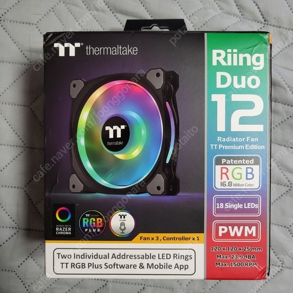써멀테이크 Riing Duo 12 RGB 라디에이터 팬 TT 프리미엄 에디션
