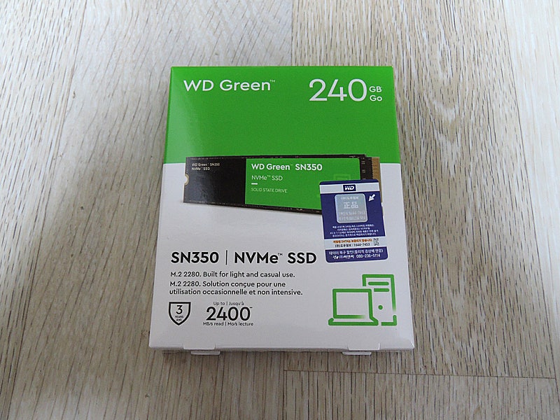 미개봉 새제품 WD Green SN350 M.2 NVMe 240GB 36,000원