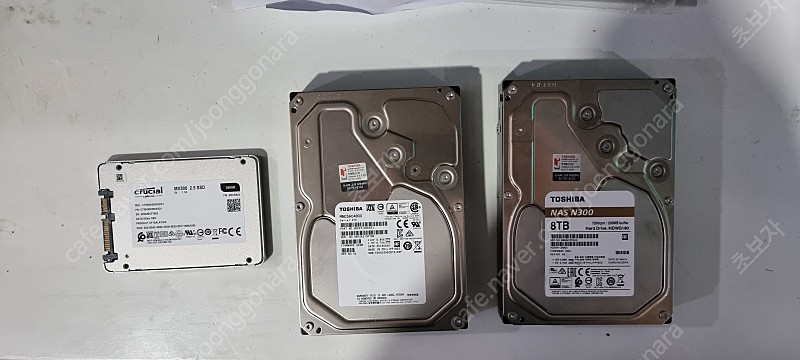 도시바(TOSHIBA) NAS용 HDD (8TB * 2) / MX500 SSD 500GB 판매합니다