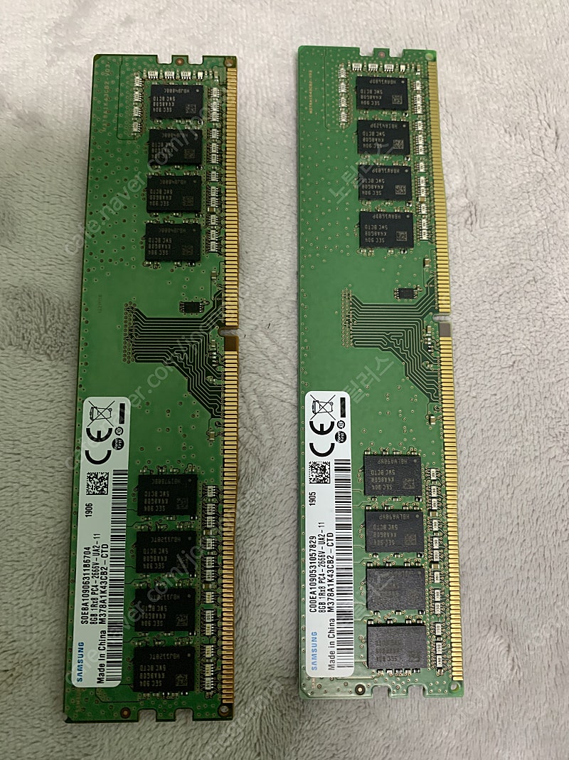 삼성 ddr4 램 8g x 2개