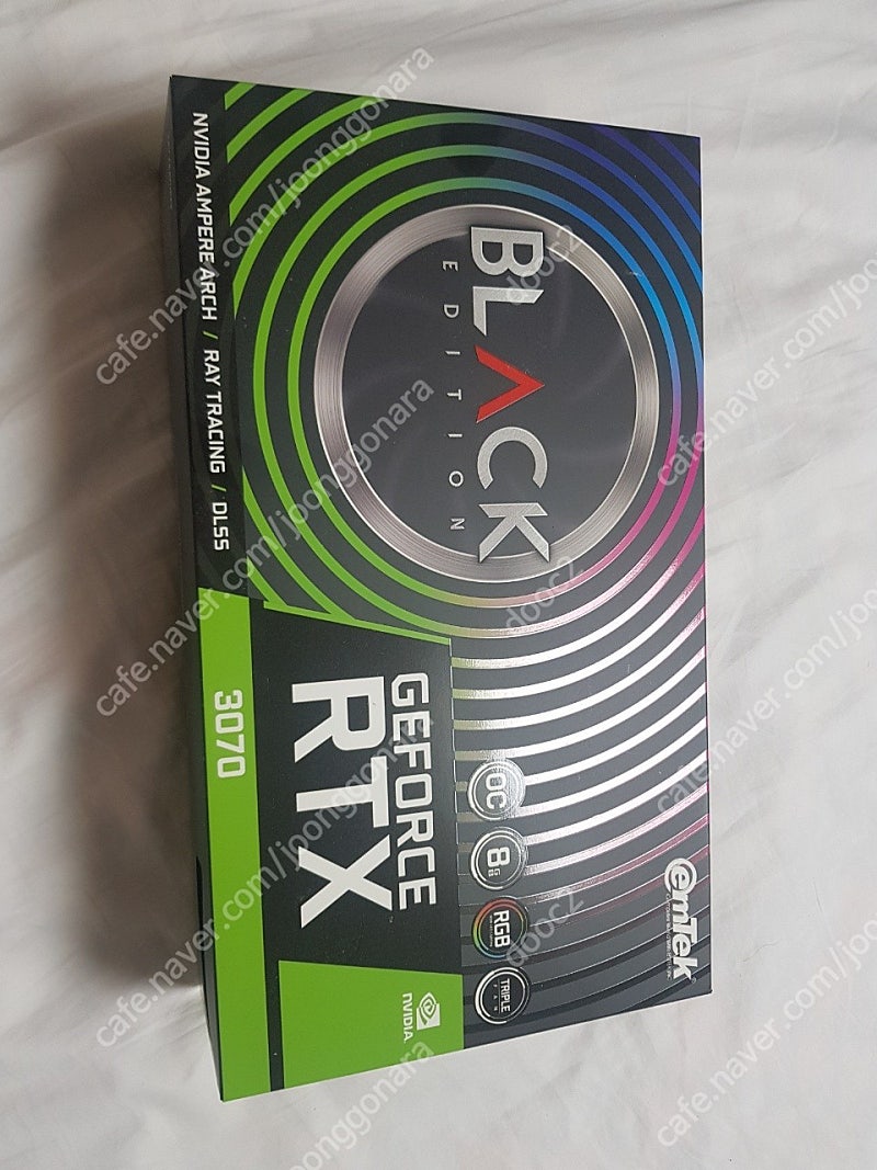 [Non-lhr] 이엠텍 rtx3070 black edition 박스풀 팝니다