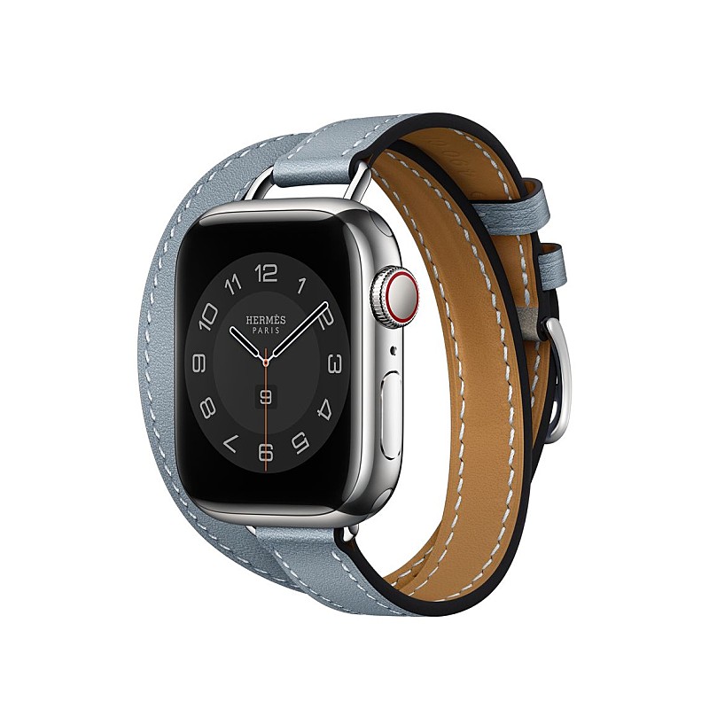애플워치7 에르메스41mm 블루린 아뜰라주 더블 투어 스트랩 Apple Watch Hermès - 41mm 블루 린 아뜰라주 더블 투어